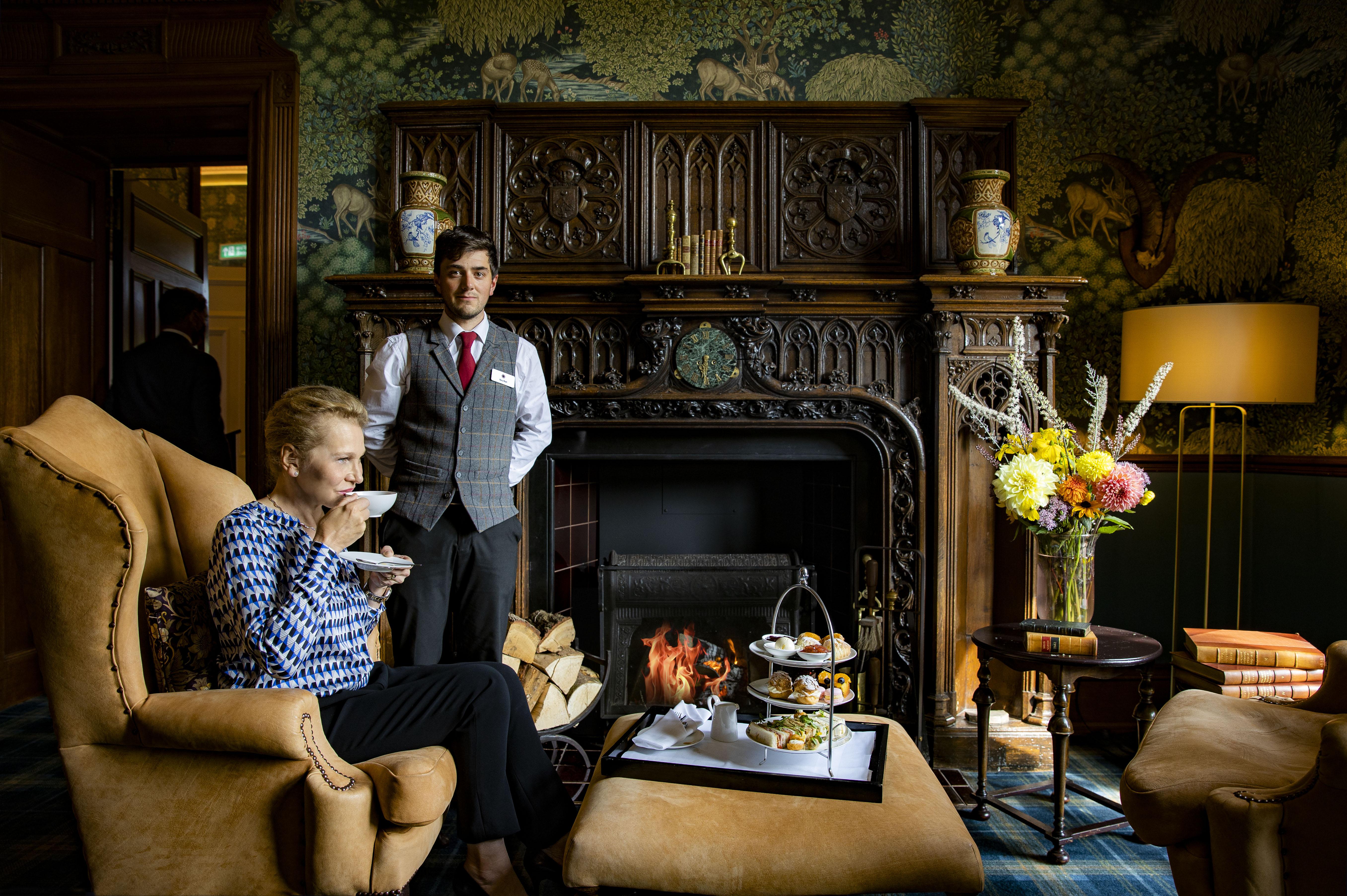 Schloss Roxburghe, Part Of Destination By Hyatt Kültér fotó The fireplace in the Drawing Room